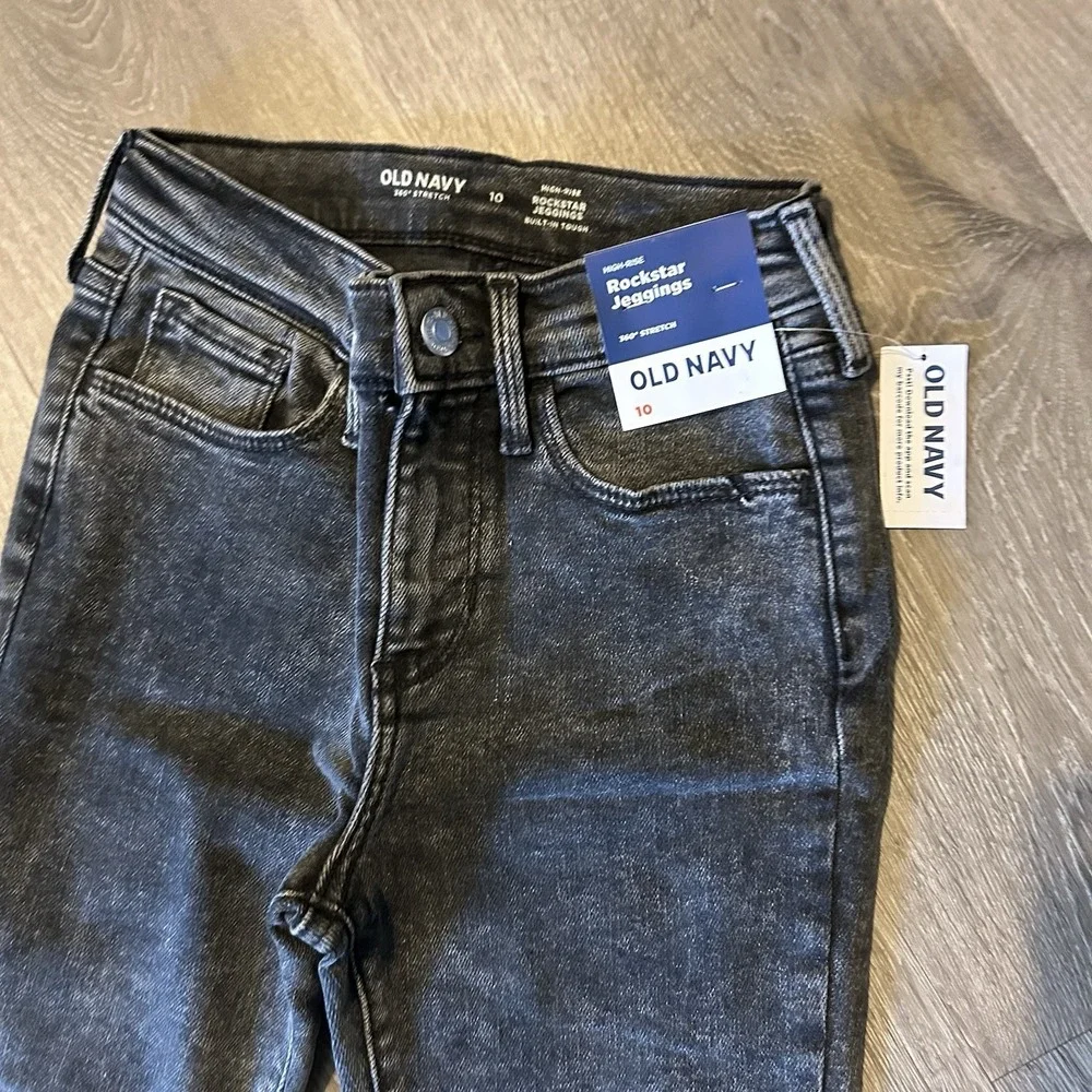 Old Navy Girls Rockstar Jeggings High Rise 360 Stretch Black Size 10 New NWT